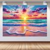 Strandsonnenuntergang Glanz Wandteppich: Tropische GelassenheitWanddekoration Hintergrundtuch, Schlafzimmer Zimmer Heimdekoration