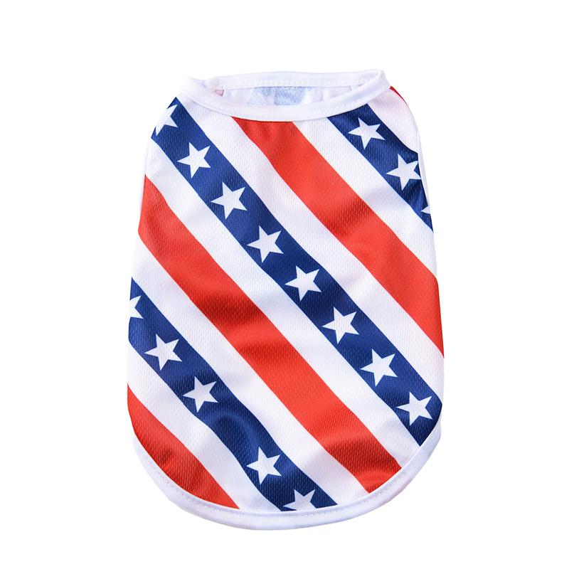

Летний дышащий жилет для собак, одежда на День независимости, 4 июля, футболка для домашних животных для маленьких и средних собак, кошек, шнауцеров, йоркширских собак XS