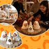 Seasonal Home Ornament Halloween Glowing Ghost Figurine, LED Light Up Ghost, Farmhouse Tabletop Decor Rustic Autumn Accents for Tiered Tray