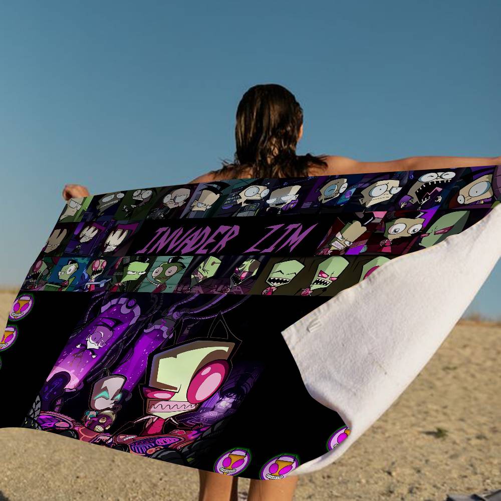 Invader Zim Hippie Microfiber Beach Towel Absorbent Quick Dry Soft Yoga Swimming Resort Mountain Climbing Towel