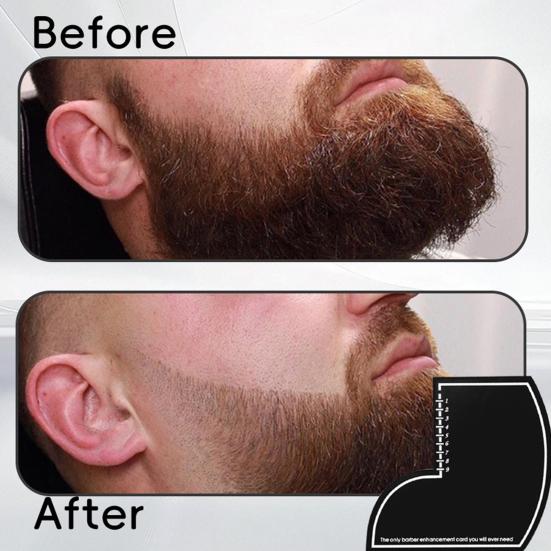 Men Hair Styling Template Color Enhancement Barber Card with Measurement