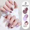3Pcs Nail Polish Glue Set, Solid Color Glue Glitter Sequins Phototherapy Nail Polish Glue