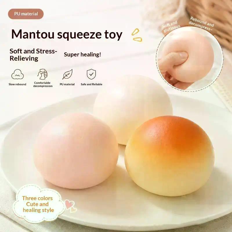 Sticky Squishy Steamed Bun Realistic Stress Relief Toy Soft Sensory Decompression Toy For Classroom Reward Party Favor Giveaway