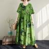 Kurzarm-Übergröße, Vintage-Kleid mit Blumenmuster, neu in Kleidern für Damen, lässig, locker, Maxi, lang, Sommerkleid