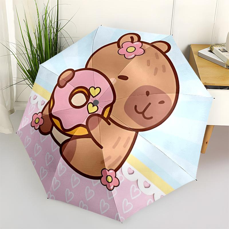 

Capybara Themed Travel Umbrella-8 Ribs Automatic Opening and Closing, Portable Folding Design, Compact and Stylish Umbrella Suitable for Out