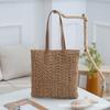 Casual Woven Beach Straw Handbags Luxury Designer Women Shopper Vacation Shoulder Bag Ladies Summer Large Capacity Tote Purse