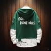 Men  Splicing Button Pullover Long Sleeve Hooded Sweatshirt Tops Blouse
