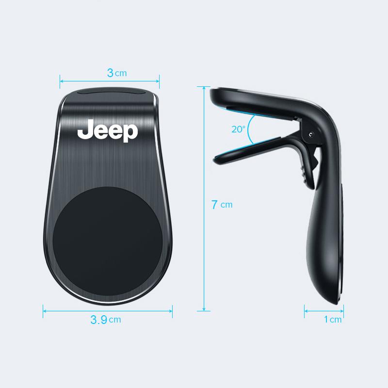 1Pcs Magnetic Car Phone Holder Metal Stand Accessories For Jeep Grand Cherokee Wrangler JK Gladiator Compass Renegade Patriot ALM1