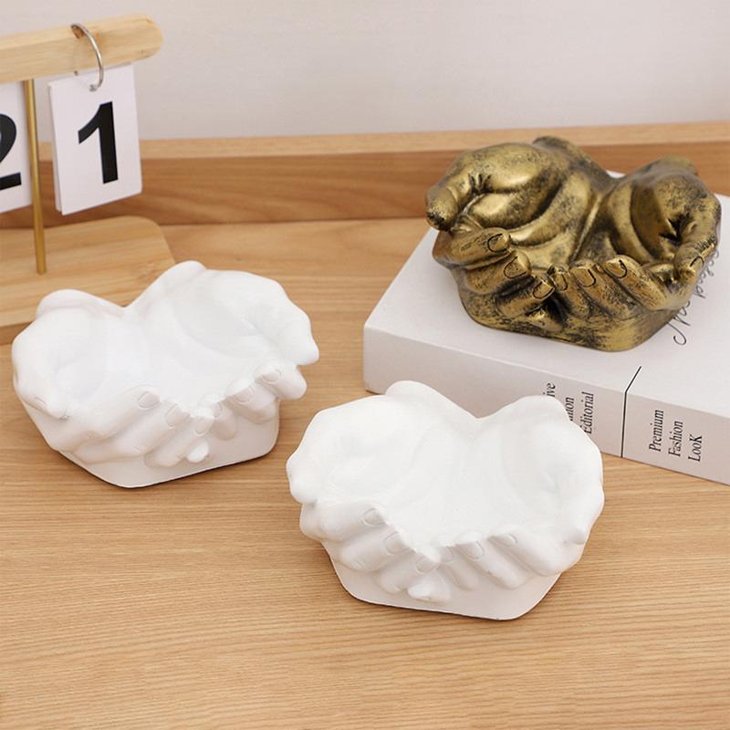 Double Hand Shape Keys Storage Tray Resin Hand Keys Holder Entryway Organizer Hands Bowl Decoration Keys Jewelry Storage Rack