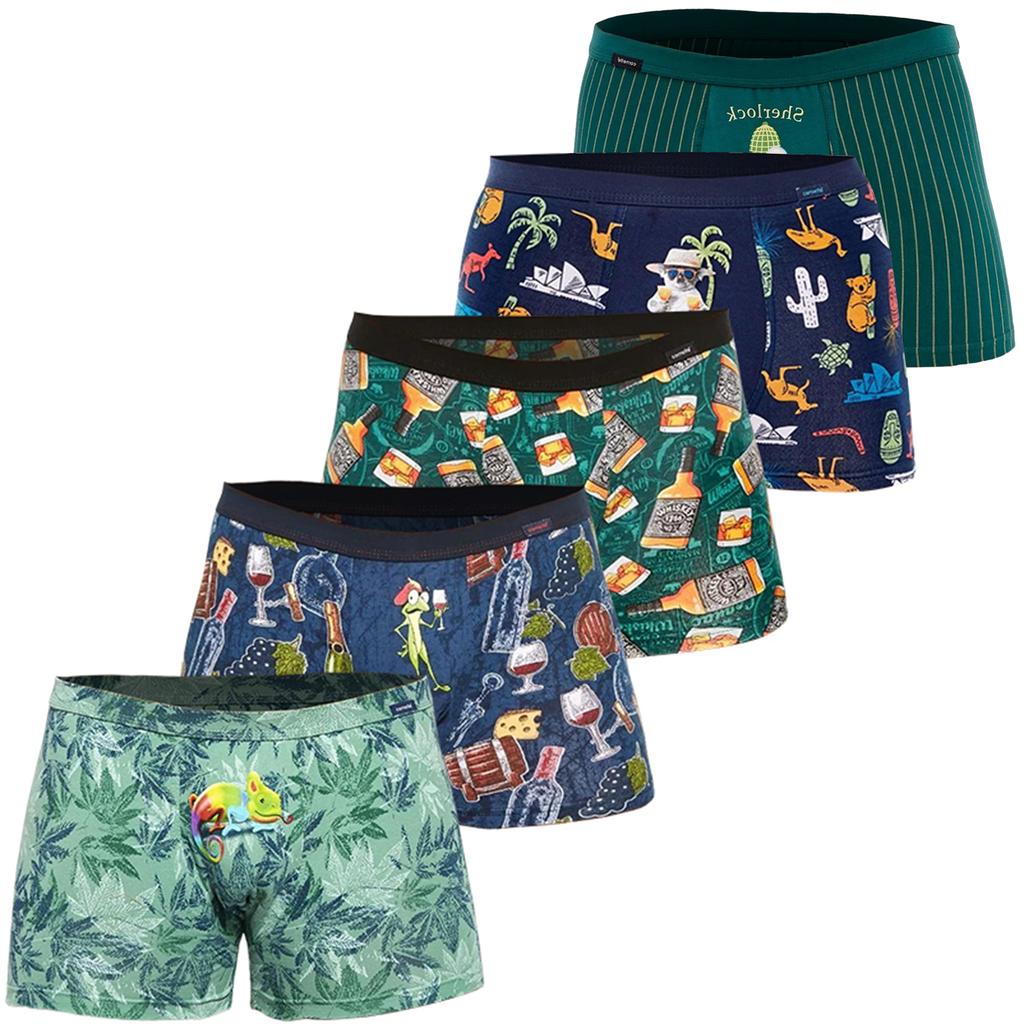 Boxer pentru bărbați - Cornette - centură adezivă, amestec de bumbac, pachet de 5