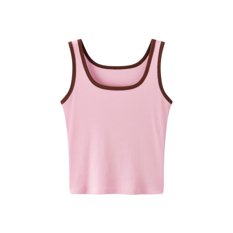 Semir Women s U-Neck Colorblock Cooling Crop Tank Top M