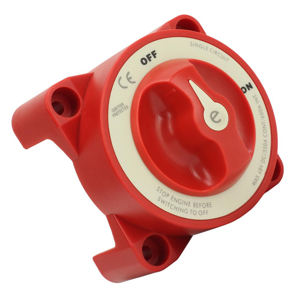 Battery Disconnect Switch 350A 48V 2 Gear Stud Red Strong Safety Marine Battery Selector Switch for RV Marine Automotive Battery 9004E