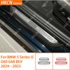 For BMW 5 Series I5 G60 G68 2024 2025 Carbon Fiber Inner Threshold Sill Panel Trim Cover Car Accessories Decoration Sticker