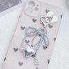 Romance Stylish Love Heart Pendant Bowknot Keychain Accessory Stylish Key Holder for Women Sturdy Metal Car Key Pendant