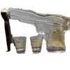 Gun-Shaped Glass Whiskey Decanter and Dispenser Set