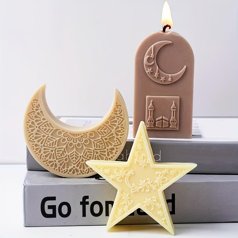 1PCS Resin Silicone Molds - Star And Moon Silicone Molds for Candle And Resin Crafts - Handmade Casting Kit, Ramadan Gift
