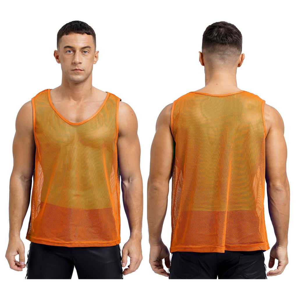 Gilet d'entraînement en maille ajourée pour homme Sport d'équipe Col rond Sans manches Débardeur Musculation Clubwear Tenue de plage