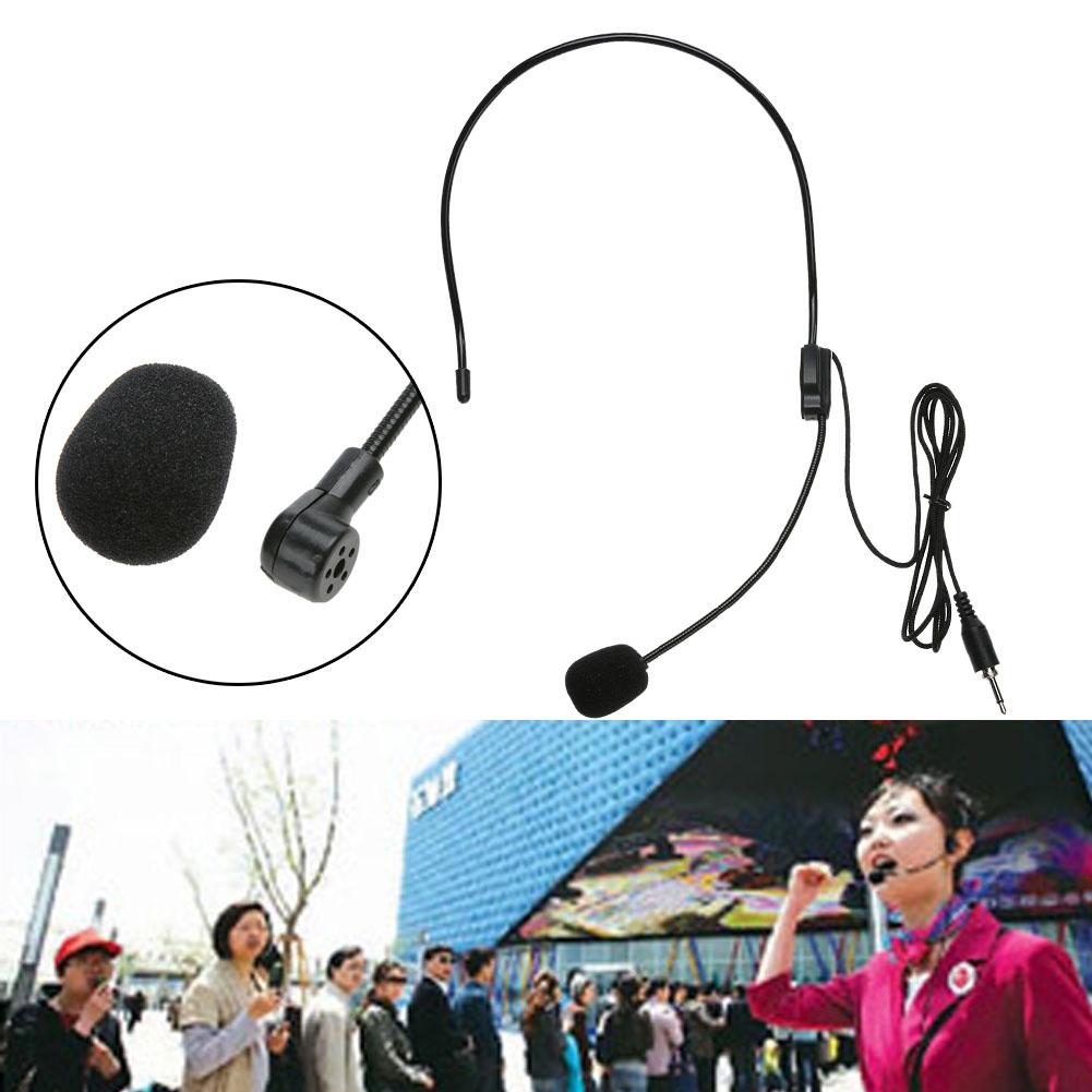 Mini Portable Head Microphone Lightweight Condenser 3.5mm Jack Handsfree Teacher Microphone for Teaching Tour Guide