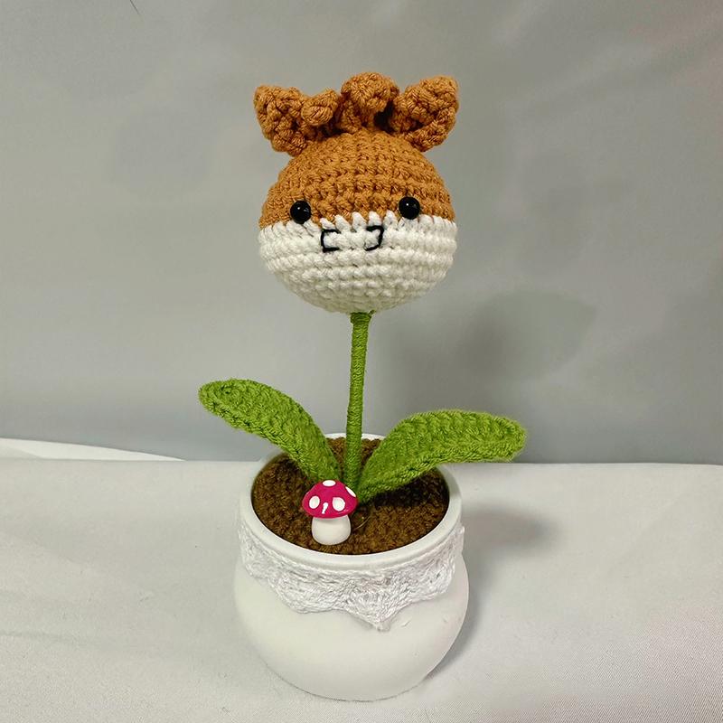 

Милые вязаные крючком горшки с животными, искусственно сплетенные вручную, готовые, подарки для гостей на свадьбе, вязаное украшение для стола, подарок на День святого Валентина, детский подарок