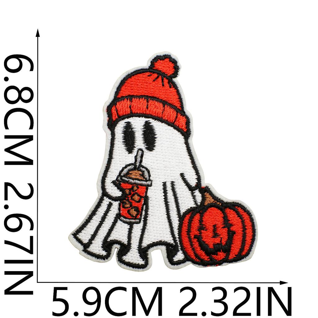 Halloween Cat Ghost Embroidery Cloth Sticker Holiday Decoration Flowers Witch Embroidery Chapter A Piao Bicycle Patch Sticker