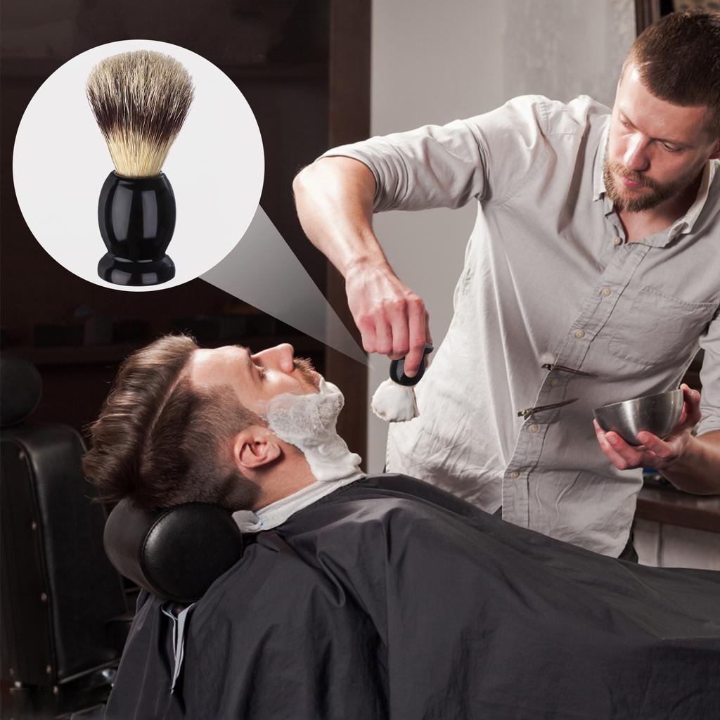 7Pcs Men Shaving Brushes Wood Handle, Professional Salon Tools Hand Crafted Shaving Brush Wood Handle Shave Brushes Handmade Pur