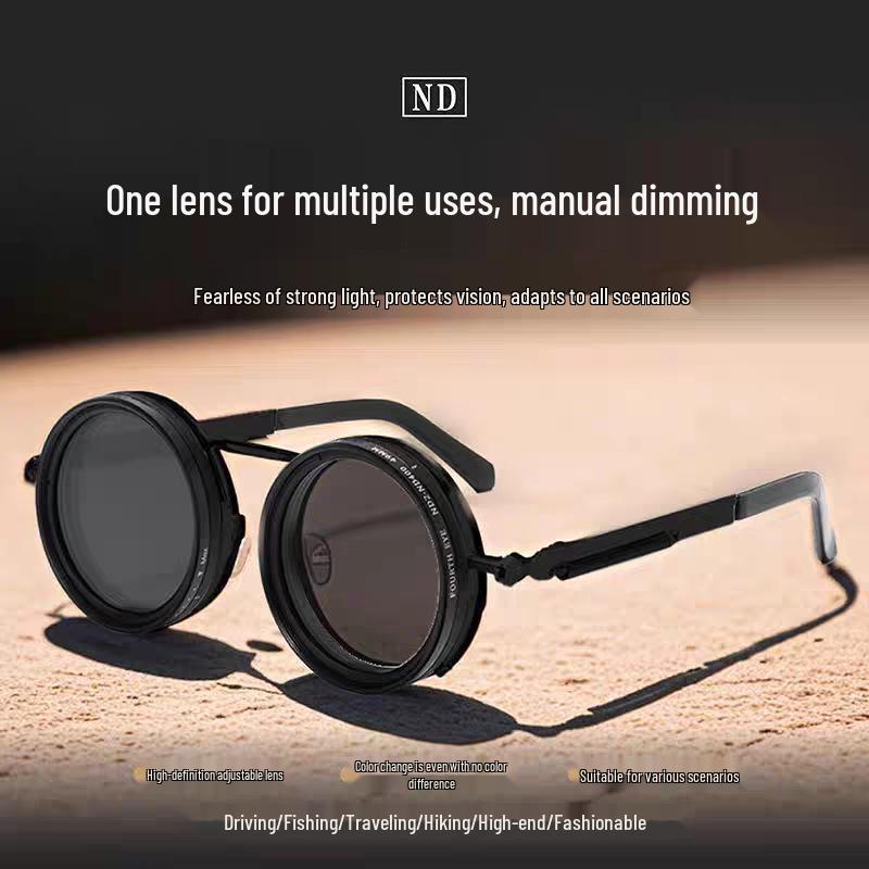 ND9 Adjustable Dimming Polarized Sunglasses: Retro, Anti-UV, Ideal for Fishing & Driving