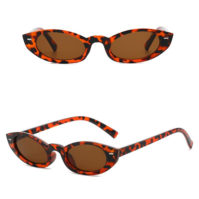 Retro Oval Cat-Eye Sunglasses – Vintage 90s Narrow Frame UV400 Fashion Eyewear for Women & Men