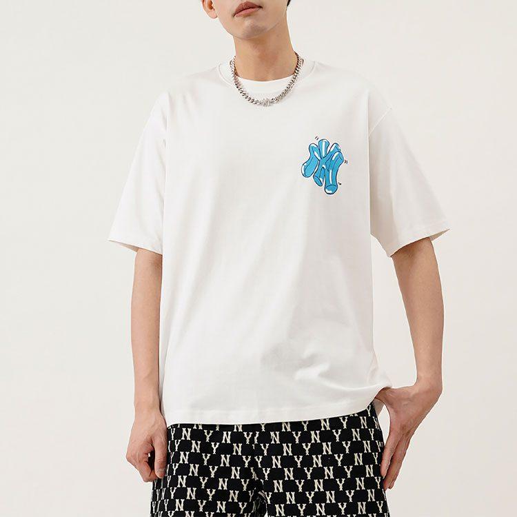 MLB T Shirts Unisex Ivory White Crew Neck Moderate 3ATSL1023-50IVS