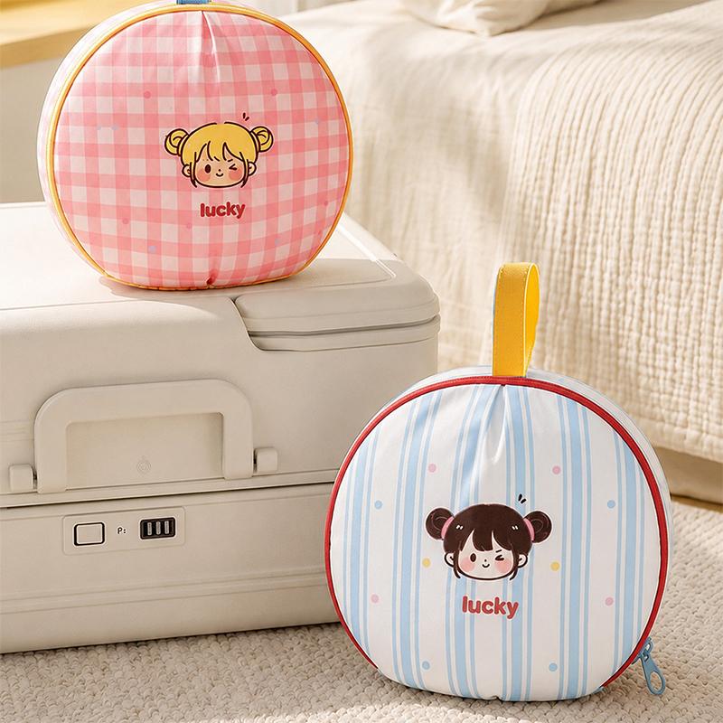 Portable Bra Organizer Travel Cartoon Divided Grids Lingerie Pouch Bag for Underwear Socks Weekend Getaway Essentials