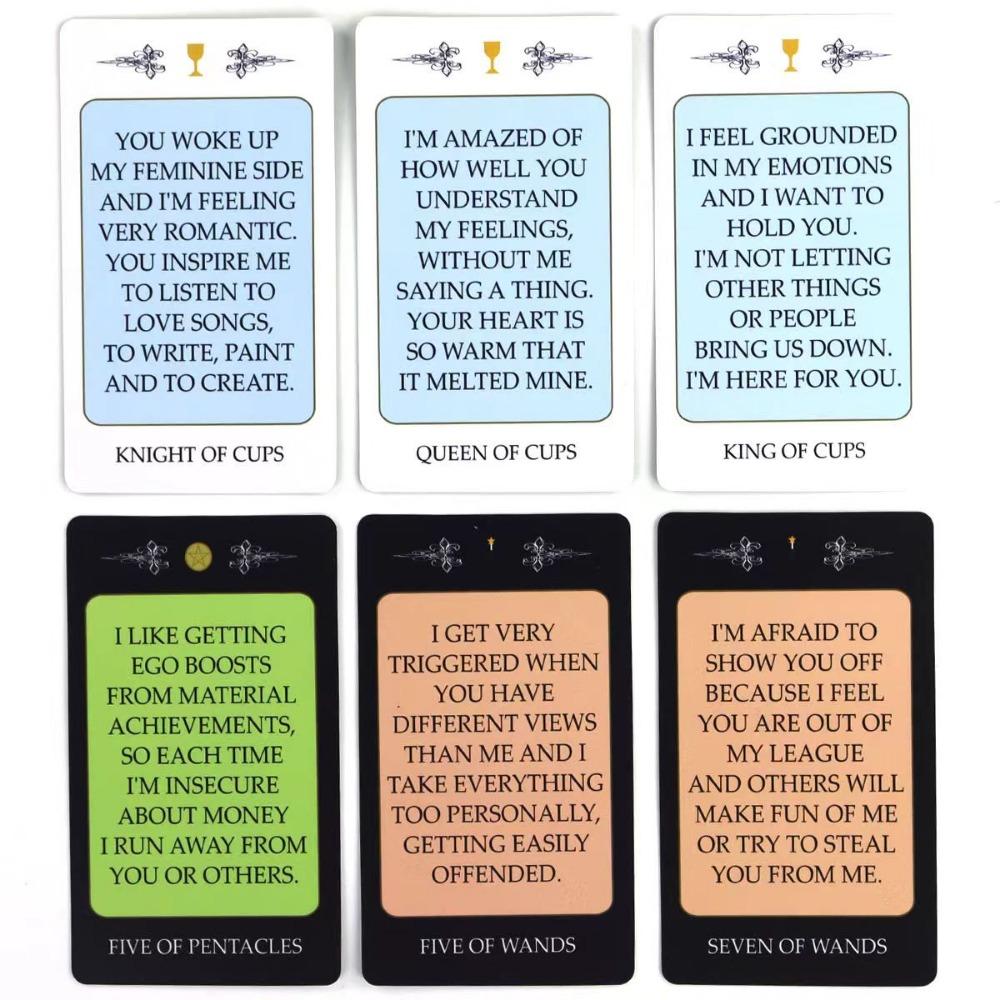 Tarotkort med lys- og skyggemeldinger, kanaliserte meldinger, sett med 78, Twin Flame / Karmic /Soulmate-kort 10,3*6 cm