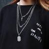 Hip-Hop Korean Harajuku Pendant Necklace: Multi-Layer Fashion Jewelry for Men & Women, Inspired by Internet Celebrity Style.