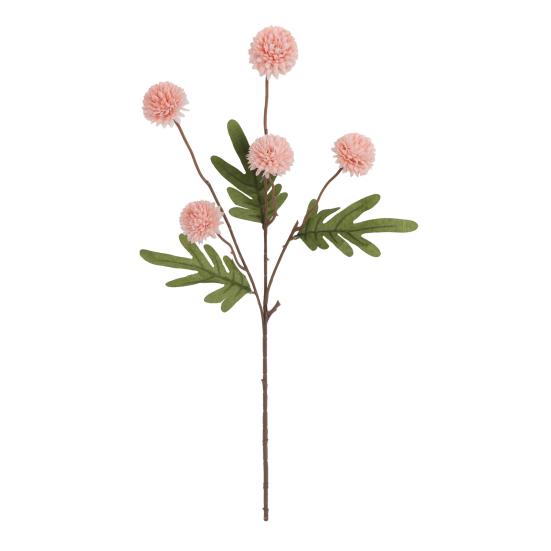 Faux Silk Pompon Mum Artificial Flowers 5 Heads Autumn Ball Chrysanthemum