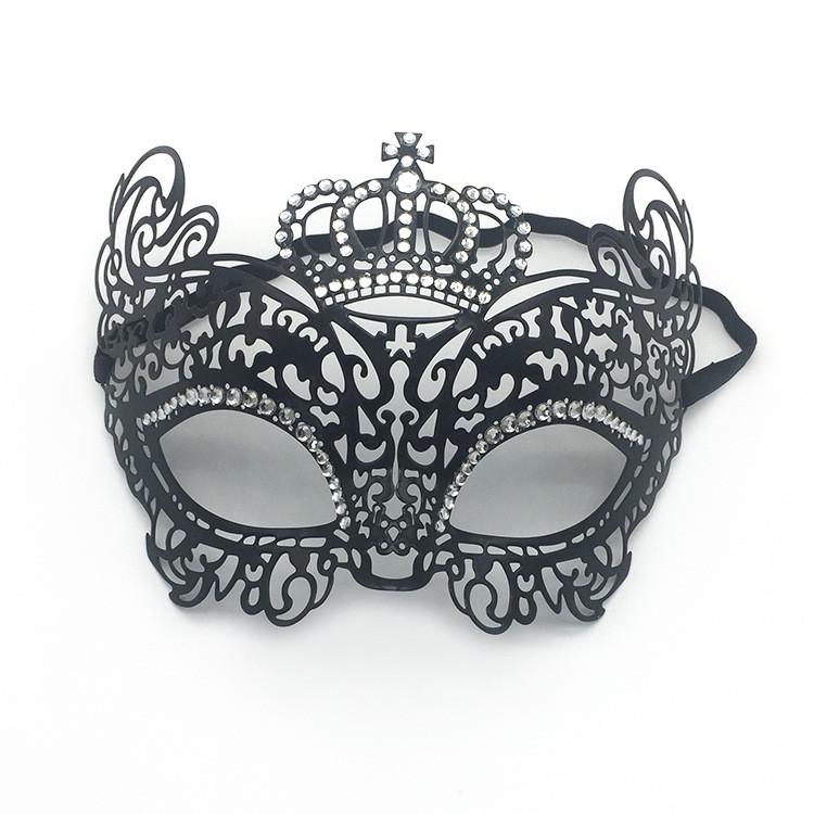 

Принцесса Металлическая Корона Полумаска для Глаз со Стразами для Вечеринки Хэллоуин чёрный