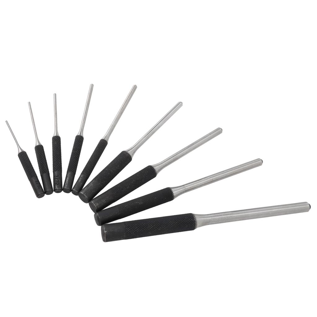 9pcs Roll Pin Punch Set Hardened Steel Removing Pin Punch Tool with Red Storage Pouch For Watch Repair Jewelry Craft