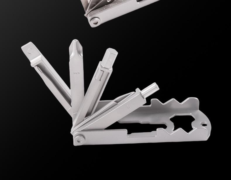 Portable 13-in-1 Multifunctional Stainless Steel Folding Screwdriver Tool for Outdoor Use