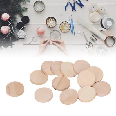 50PCS Round Wooden Circles Unfinished Surface Wood Wood Slices 1.2 Inch Diameter 5mm Thick Wood Cutouts Wood Carving
