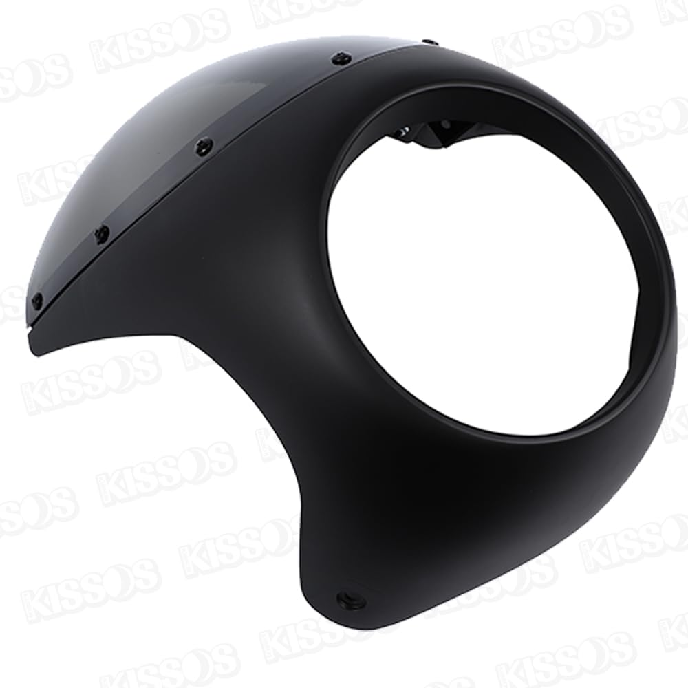 Motorcycle Cafe Racer Front Cowl Rocket Bikini (Matte Black/Smoked Glass)