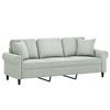 Vidaxl 3-Seater Sofa With Cushions, Light Gray, 180 Cm, Velvet