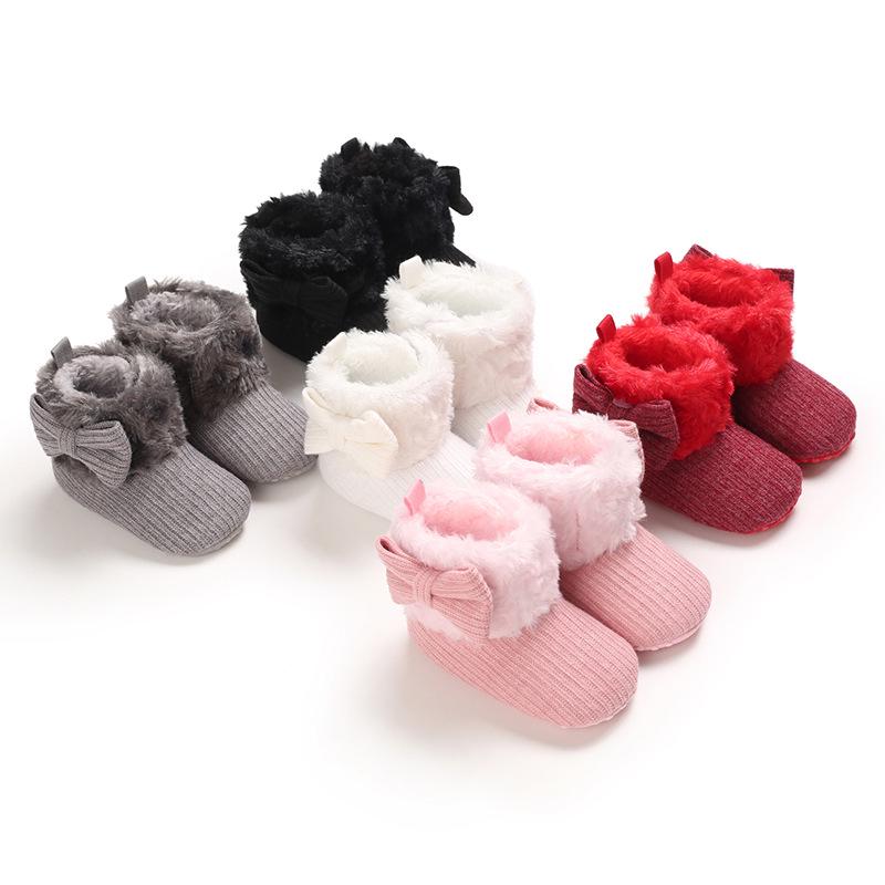 Baby Girls' Cotton Snow Boots: Soft Sole, Plus Velvet, Warm Shoes for 0-1 Year Olds