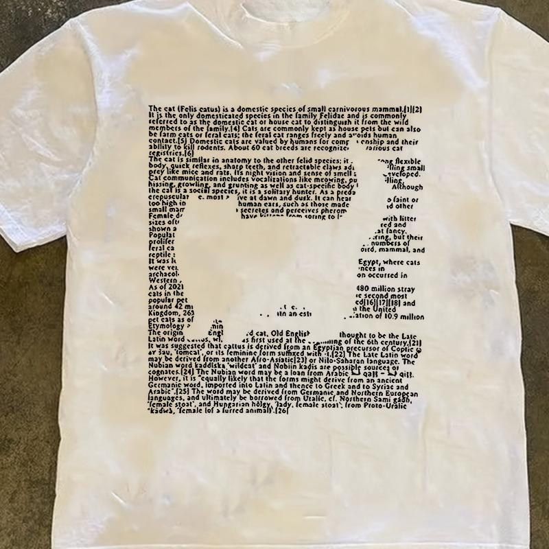 Unisexs Cat Anatomy Printed Tshirt Unisexs Tshirt Summer New Item Unisex Casual Tshirt