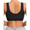 Sheer Mesh Striped Front Closure Bra – Wireless V Neck Comfort Lingerie