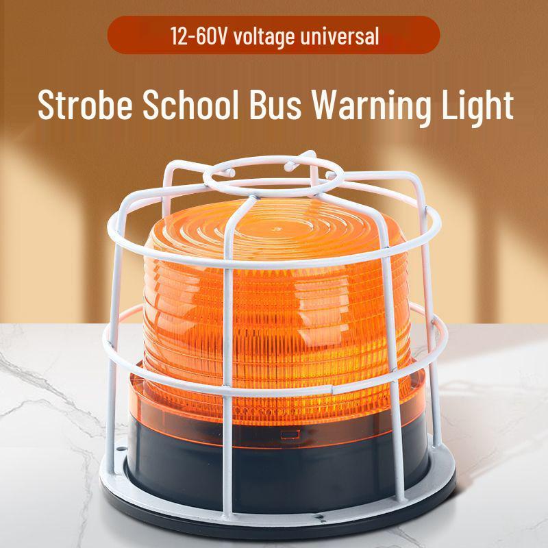 LED Magnetic Car Roof Strobe Light 12-60V, Vehicle Flashing Warning Light for School Bus 5095 Screw Fixed 12V-60V Universal