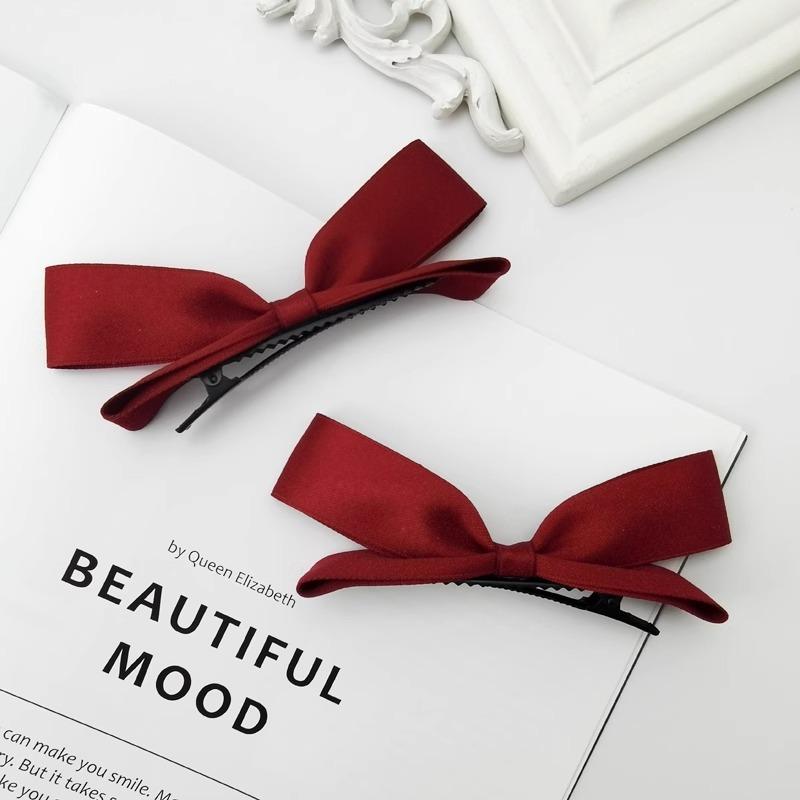 1PC Cute Three-dimensional Bow Hairpin Female Side High Ponytail Top Clip Edge Clip Bangs Clip Simple Japanese and Korean Headgear Sweet
