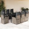 VidaXL Garden Dining Set with Cushions 9 Pcs, Table and Chairs with Adjustable Backrest and Footrest, Furniture 3213433