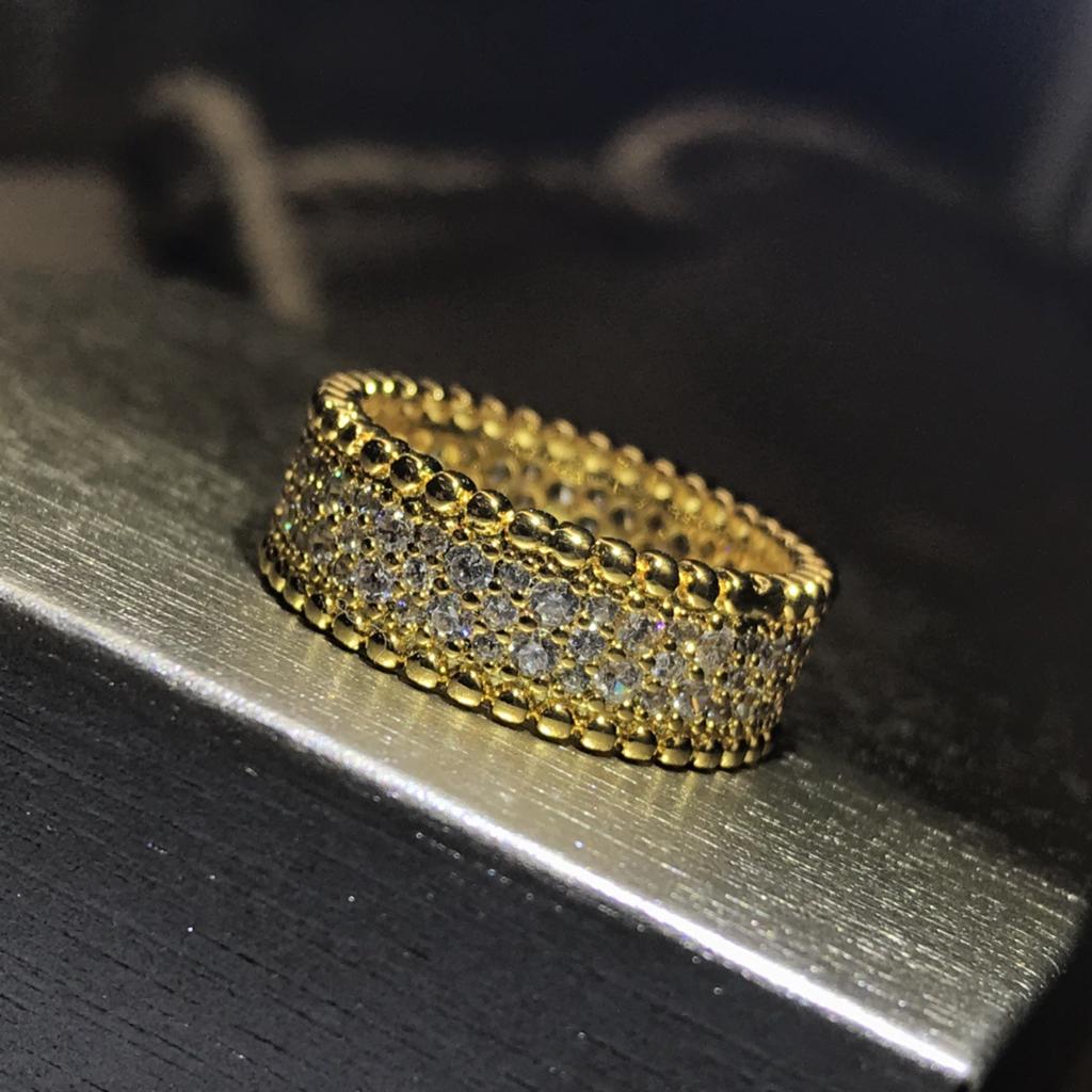 CNC Bead Edge Single Row Diamond Set Diamond Two-in-one Shining Small Waist Men and Women Stacked Ring