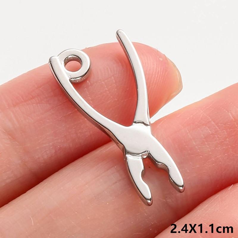 5pcs No Fade Tools Axe Wrench Sword Daily Supplies Charm Pendant For DIY Jewelry Making Accessories Keychain Earring Connectors