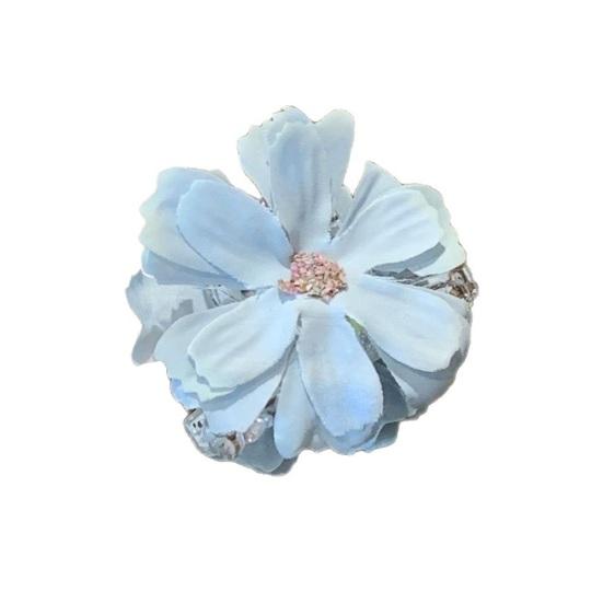 

Hair Pin 3D Simulated Flower Design Side Back Hairdos Hair Clip Beach Vacation Hair Pin Fairy Style Hair Accessory синий