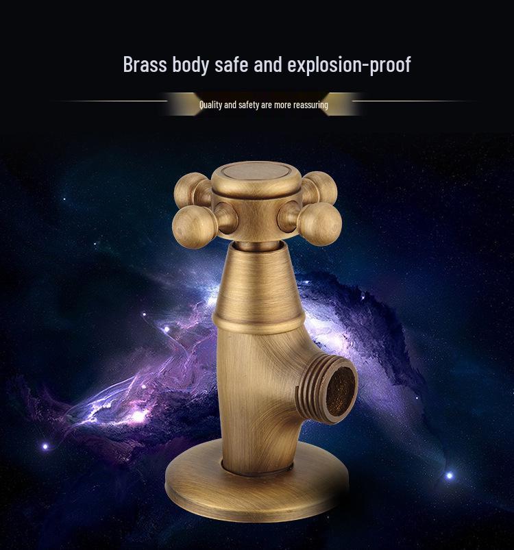 Antikes Messing Geschnitzt Retro Verdickt Schwarz Explosionsgeschützt Heiß/Kalt Eckventil