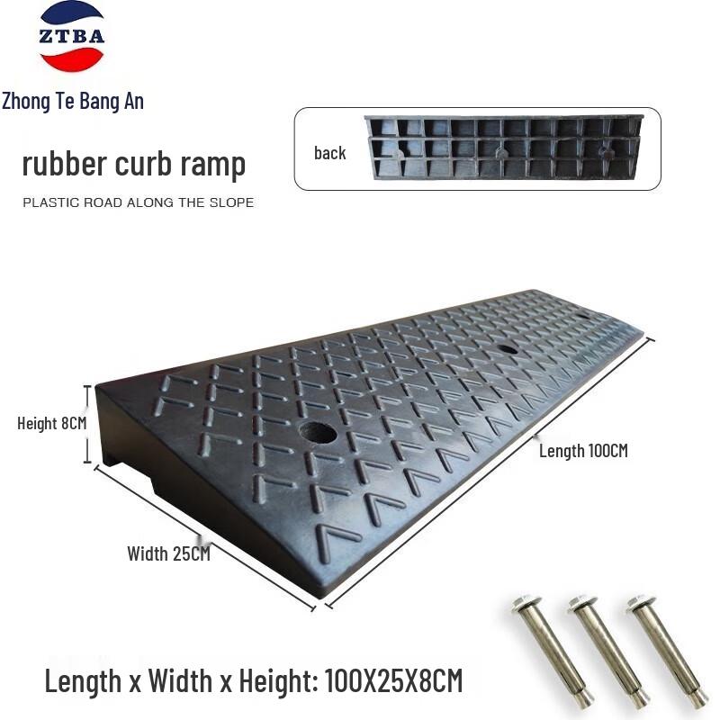 Portable Rubber Threshold Ramp 8cm Height