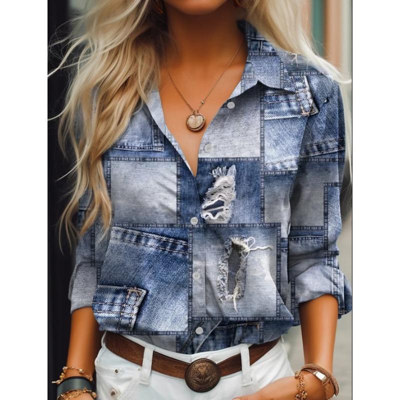 JPNTKY Women s Fashion Casual  Long Sleeve POLO Neck Blouses & Shirts S